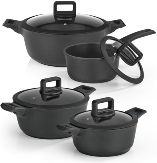 N8WERK Aluguss-Topf-Set in der Midnight Edition | 8-teilig