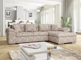 Ecksofa Diana Premium mit Bettkasten und Schlaffunktion (Farbe: Tracy 211.01, Seite: Rechts)