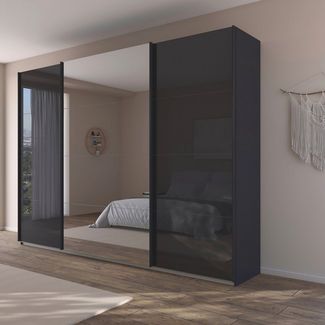 OTTO home Schwebetürenschrank Kleiderschrank Kleiderschränke Schrank Garderobe AGORDO mit Glasfront (Breiten 203/271/315/360 cm, Höhen 210/229 cm) durchdachte Innenausstattung, in 4 Breiten und 2 Höhen MADE IN GERMANY