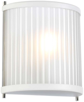 Wandlampe, Stahl Glas, Nickel weiß, H 23,2 cm