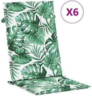 vidaXL Hochlehner-Auflagen 6 Stk. Blattmuster Stoff 361246