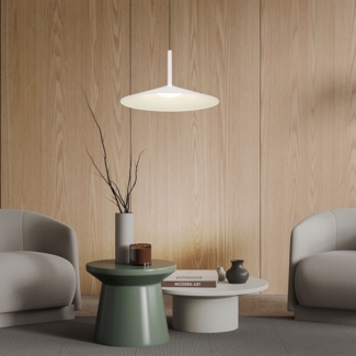 LED Hängeleuchte, weiß, höhenverstellbar, H 150 cm