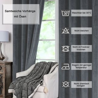 Haus und Deko Gardine Vorhang Ösen Verdunkelung 300x245 cm Samt weich blickdicht Gardine (1 St), Ösen, Polyester