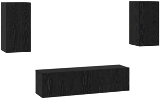 vidaXL TV-Schrank-Set Wandmontiert 4 pcs Schwarz Eichen-Optik 3393463