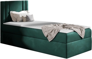 Boxspringbett 'Harlon Mini' links, grün, 90x200 cm