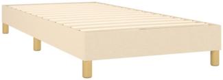 vidaXL Boxspringbett mit Matratze Creme 100x200 cm Stoff