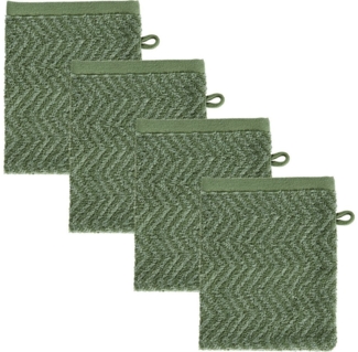 REDBEST Waschhandschuh Waschhandschuh "Palmdale" 4er-Pack, Frottier, Walk-Frottier gemustert
