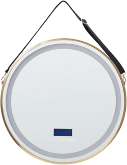 LED-Badezimmer-Spiegel DAROIS 60 cm 60 cm mit Bluetooth-Lautsprecher Gold