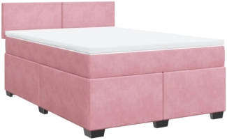 vidaXL Boxspringbett mit Matratze Rosa 160x200 cm Samt 3286353
