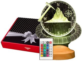 Geschenkelampe LED Nachttischlampe Geologe Alpinist Geophysiker 3D Nachtlicht Berufsgeschenk, Leuchte 7 Farben fest integriert, Geschenk für Berufseinstieg, Hobby, Bergsteiger, Freunde, Kollegen