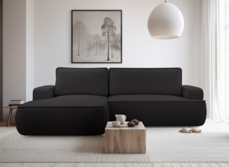 AX LIVING Ablia Sofa L Form mit Schlaffunktion Schwarzes 267 cm L