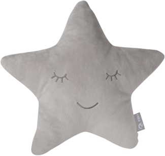 roba Kuschelkissen 'roba Style' - Flauschiges Dekokissen in Stern-Form - Silbergrau