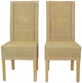 Rattanstuhl im 2er Set "Dieter" beige