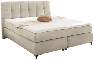 Boxspringbett Bornholm / Beatrice Max , Polyester, Stoff , Beige , 193 x 119 x 222 cm