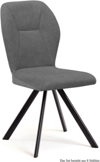 Esszimmerstuhl (8er-Set) Delta 51 x 92 x 60 Schwarz/Grau
