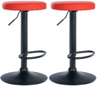 2er Set Barhocker Ponte Kunstleder schwarz rot