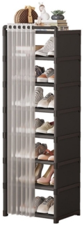 NUODWELL Schuhregal Schuhregal mit 8 Ebenen, Schuhständer Schmal, Staubdicht Schuhablage
