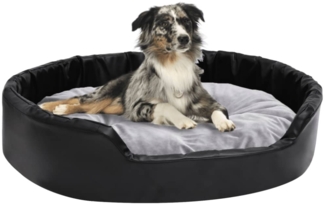 vidaXL Hundebett Schwarz-Grau 90x79x20 cm Plüsch und Kunstleder , Schwarz und Grau