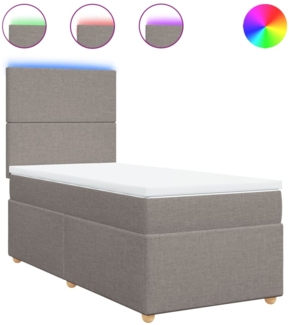 vidaXL Boxspringbett mit Matratze Taupe 80x200 cm Stoff 3293404