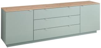 Lomadox Sideboard CUST-36, Fernsehschrank grün mit Artisan Eiche Breite 240 cm