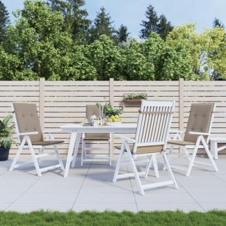 vidaXL Gartenstuhlauflagen für Hochlehner 4Stk. Taupe 120x50x3cm Stoff 47541