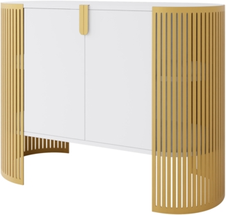 Kommode Fahugin Gold (Farbe: Gold / Arktisches Weiß)