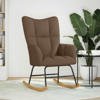 vidaXL Schaukelstuhl Braun Stoff 4016793