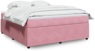 vidaXL Boxspringbett mit Matratze Rosa 180x200 cm Samt 3285661