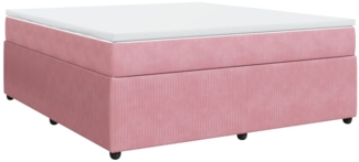 vidaXL Boxspringbett mit Matratze Rosa 180x200 cm Samt 3285661