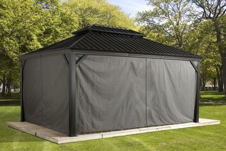 Sojag 'Mykonos/Messina' Pavillon, Vorhänge inkl. Clip, grau