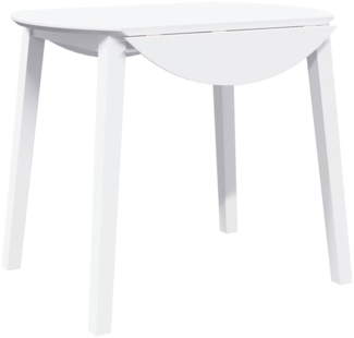 vidaXL Esstisch Weiß Massivholz Gummibaumholz 4102529