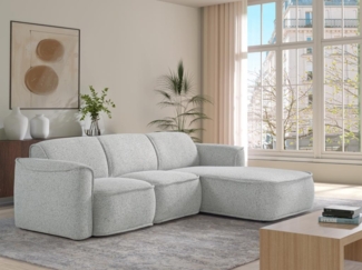 Vente-unique - Ecksofa - Ecke rechts - melierter Stoff - Grau - DIOMARO