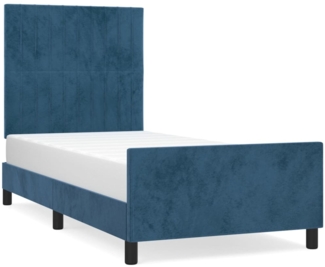 vidaXL Bettgestell ohne Matratze Dunkelblau 90x190 cm Samt 3125853