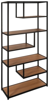 Regal Dylan / 300.001754 , Holzwerkstoff, Stahl , Schwarz, Holzfarben , 120 x 80 x 34 cm