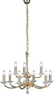 Brumberg Leuchten Krone Bahia 9Lp, gold 859019