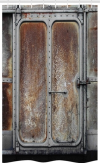 Abakuhaus Duschvorhang Badezimmer Deko Set aus Stoff mit Haken Breite 120 cm, Höhe 180 cm, Grunge Power-Lokomotive-Serien