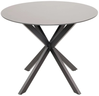 Lesli Living Gartentisch Tafel Kaffeetisch Tisch rund ø90x73 cm Aluminium Glas