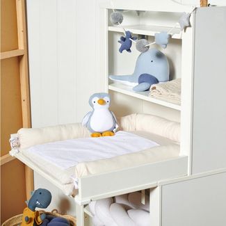 Nordic Coast Company Nestchenschlange Bettschlange Bettrolle für Babybett und Beispielbett Kopfschutz, Sicher venäht, passt ins Kinderbett, Kinderwagen, Premium Baumwolle