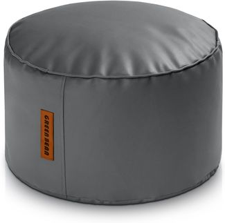 Green Bean® Sitzhocker aus Kunstleder - Pouf mit EPS Perlen Füllung - 43 x 30 cm - perfekte Ergänzung zum Sitzsack - Grau