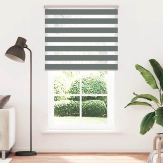 vidaXL Zebrarollo Dunkelgrau 125x230 cm Stoffbreite 120,9 cm Polyester 4014188