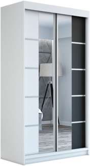 Schwebetrenschrank ERA 2-trig Schrank 120 cm (mit Spiegel) Farbe: Wei , schwarz