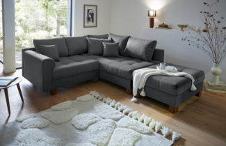 Home affaire Ecksofa Rice L-Form inkl. Hocker, Set, mit Bonnellfederkern, Hocker & Kissen, Ottomane beidseitig montierbar