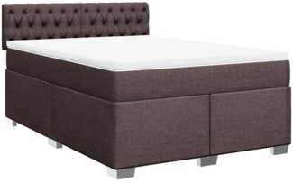 vidaXL Boxspringbett mit Matratze Dunkelbraun 140x190 cm Stoff 3285893