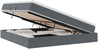 vidaXL Aufbewahrungsbett mit Matratze Dunkelgrau 200 x 200 cm Samt 3370324