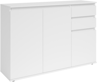 Sideboard >Brest< 3 Türen, 2 Schübe, in weiß - 119x84x35cm (BxHxT)