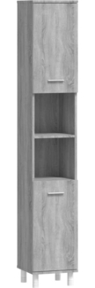 vidaXL Badschrank Grau Sonoma 30x30x179 cm Holzwerkstoff 825832