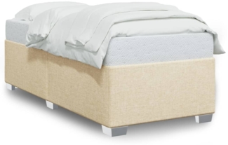 vidaXL Bettgestell ohne Matratze Creme 100x200 cm Stoff 3284455