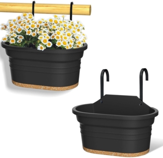 Hängende Pflanzgefäße Wand Montiert Set Kunststoff Rechteckig Untertasse