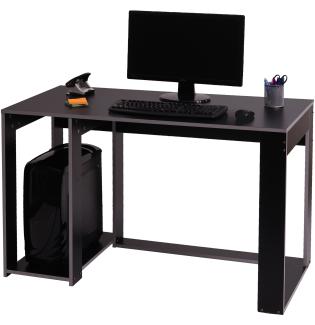 Schreibtisch HWC-J26, Computertisch Bürotisch, 120x60x76cm ~ schwarz-grau