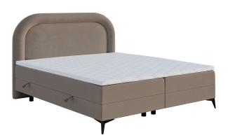 Selsey 'Loreo' Boxspringbett mit Samtbezug, beige, 160x200 cm